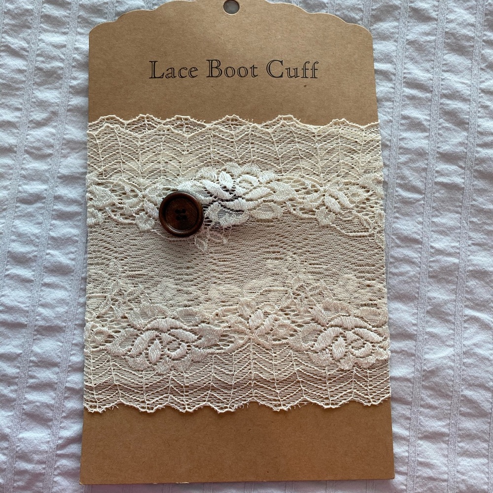 NWT Lace Boot Cuff with Button Detail